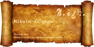 Nikola Ágnes névjegykártya